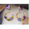 China Customized Purple Romance Love Earstud Korea Style Purple Color Earrings Rings With Ball factory