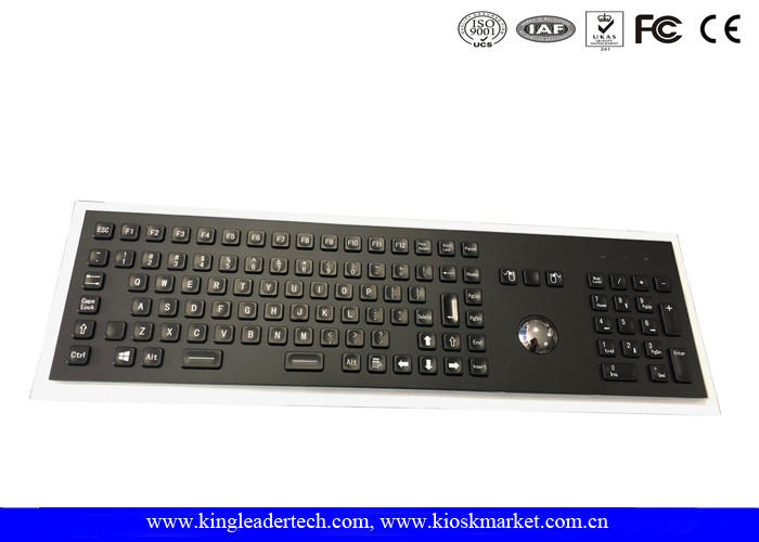 China Full Keys Industrial Trackball Keyboard Electroplated Black Metal Keyboard 103 Keys factory