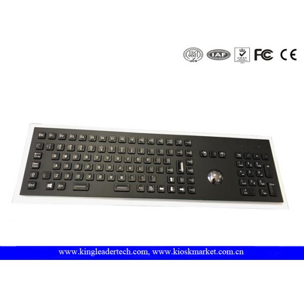 Quality Full Keys Industrial Trackball Keyboard Electroplated Black Metal Keyboard 103 Keys for sale