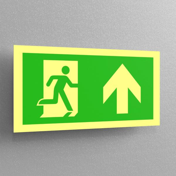 Quality UV Printing Photoluminescent Safety Exit Sign Running Man rectangle for Hospital for sale