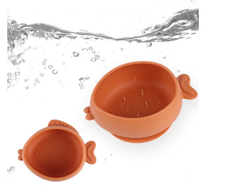 Quality Creative fish shaped baby silicone tableware, children's suction cups, tableware for sale