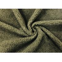 China 150cm Soft Blanket Fabric / Woollike Sherpa Fleece Blanket Fabric Olive Green factory