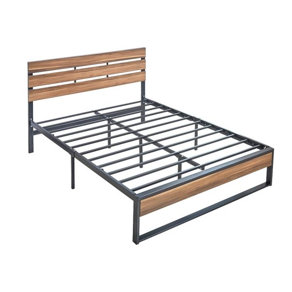 full size hotel wooden slat bed frame customizable size 6 legs
