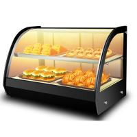 China Commercial Kitchen Curved Glass Counter Top Food Warmer Display Showcase at 220V Voltage factory