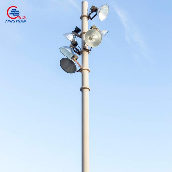 Quality Hot Dipped Galvanized CCTV Camera Lamp Post Conical Security Mast for sale