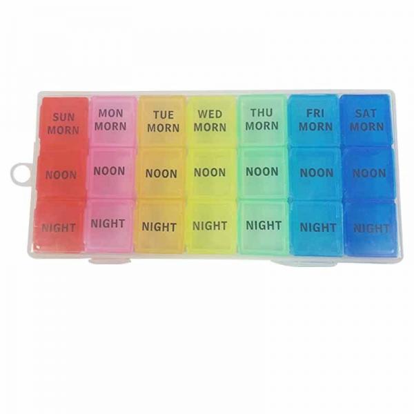 Quality Medicine Box Hospital Medical Supplies 21 Compartment Portable Travel Colorful for sale