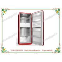 China OP-910 CE Approved Folding Solid Door Manual Defrost Upright Refrigerator factory