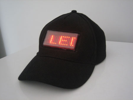China Scrolling LED text message display cap 6 color light for sale