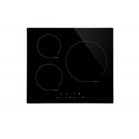 China 3 Zone Induction Hob Built-in Type 60cm Black Glass Panel with Child Safe Lock for sale