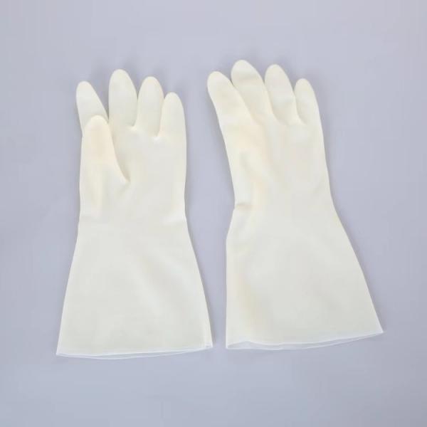 Quality 13 Inches Nitrile Dishwashing Gloves 15 Mil Unflock Lining Kitchen Cleaning Gloves for sale