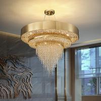 Quality Shopping Mall Titanium Gold Plated Crystal Chandeliers Electroplating E14 Light for sale