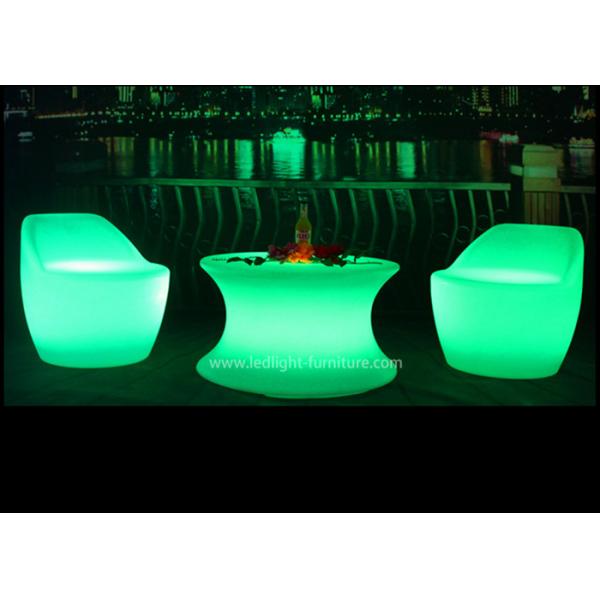 Quality Illuminated Furniture Type LED Coffee Table Set With Rechargeable RGB Light for sale