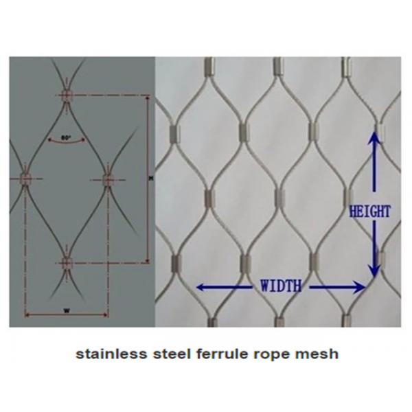 Quality Ferruled Type Stainless Steel Rope Mesh For Safety , Wire Rope Netting for sale