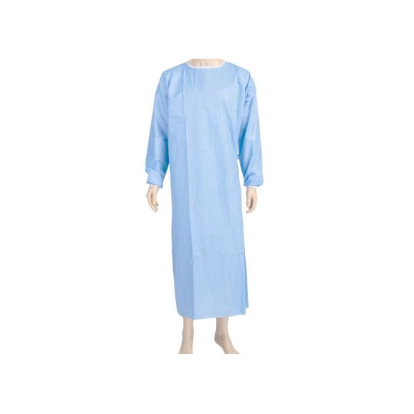 Quality Non Woven Disposable Surgical Gown / Medical Clothing With Knitted Sleeve for sale