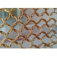 China 12mm Custom Metal Mesh Chain Mail Curtains Stainless Steel Gold Color for sale