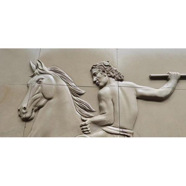 Quality Natural Sandstone Wall Murals Panoramic Stone Wall Relief honed finished for sale