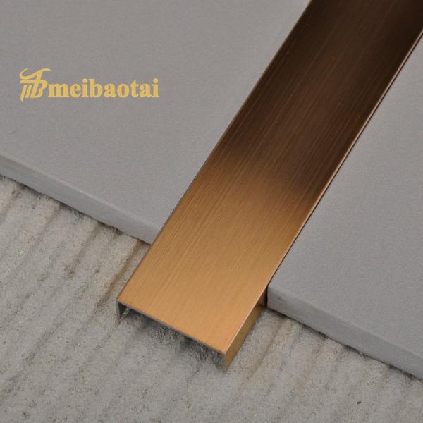 Quality ASTM Stainless Steel Tile Trim 12mm , Stainless Steel Floor Edge Trim 0.65mm for sale