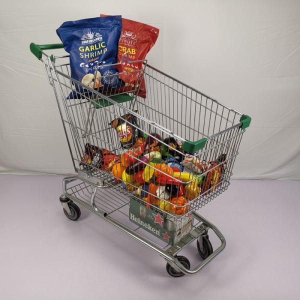 Quality 180L Q195 Steel Metal Supermarket Shopping Trolley American Type for sale