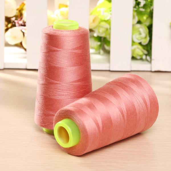 Quality Embroidery Dyed Polyester Yarn 20 / 2 100% Polyester Sewing Thread For Jeans for sale