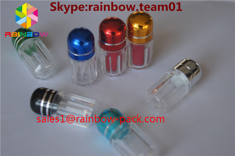 China silver and gold clear ps sex pill bottle container pill bottle plastic pill bottles sex capsule bullet shell casing factory