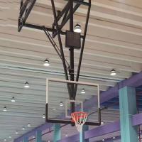 China Tempered Glass Backboard Basketball Hoop Electric Folding Suspended factory