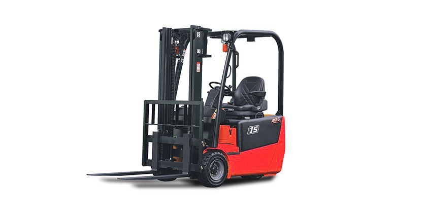 China Three Wheel Electric Forklift Truck , 2 Ton Sit Down Battery Powered Pallet Truck factory