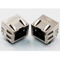 China 8 Pin Modular Network RJ45 Female End Single Port With EMI Tab And LED factory