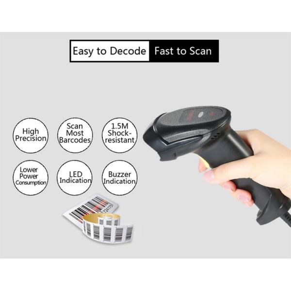 Quality Bi Directional Laser 1D Barcode Scanner Handheld For Warehouse Library for sale