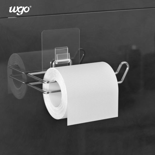 Quality No Drilling Hole Self Adhesive Toilet Roll Holder Stainless Steel SS304 ISO9001 for sale