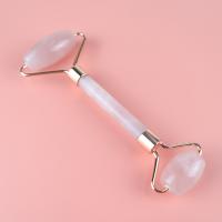 China Facial Beauty Roller Skin Care Rose Quartz Massager For Face Eyes Neck Body for sale