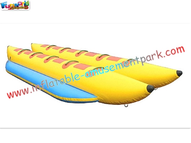 China ODM 0.9MM PVC tarpaulin Inflatable Banana Boat Towables Toys  for fishing in lake factory