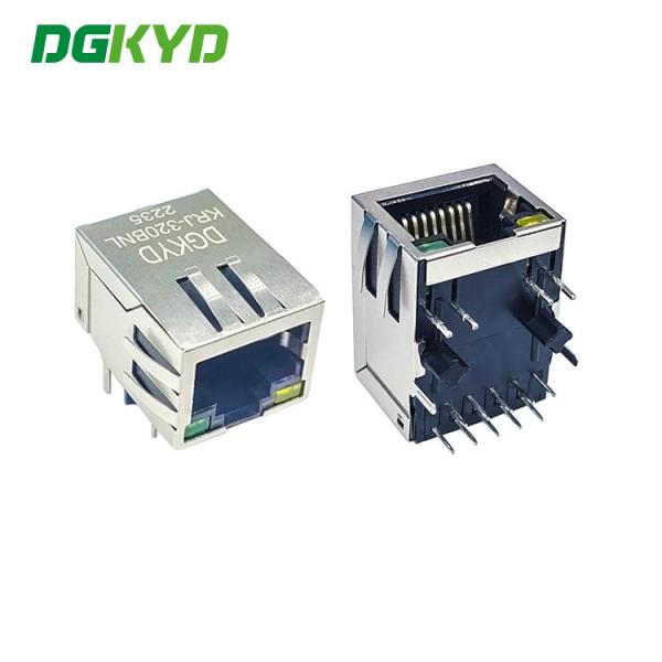 Quality Metal shield right angle 1000 base RJ45 modular jack with magnetic transformer for sale