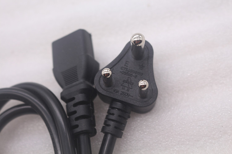 China C13 Connector Type, Black Cable , 250V10A,8ft LengthSouth African power cord factory
