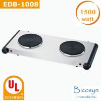 China 1500 Watt Cheap Double Buffet Burner Electric Hot Plate, die cast heating plate, UL, Camping,School,Outdoor Stove factory