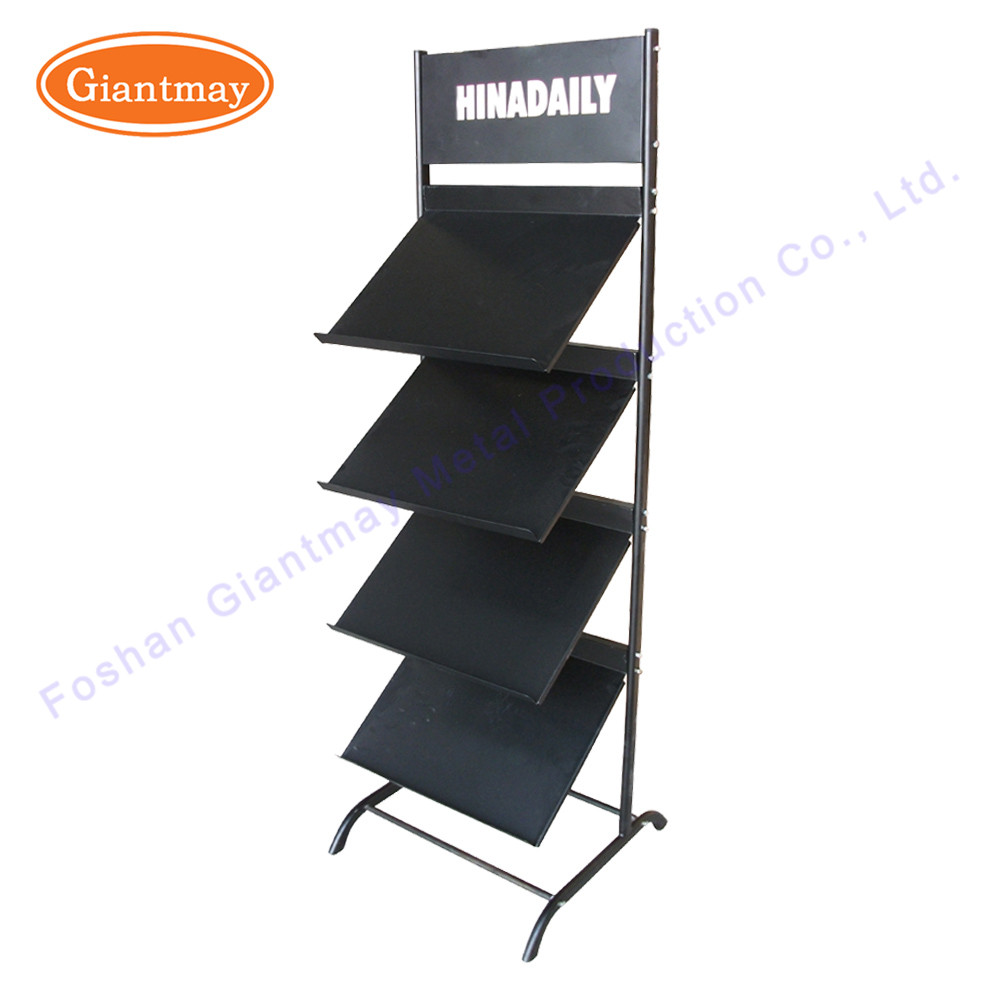 China Metal Wire Retail Shop Floor Stand Magazine Display Racks for sale