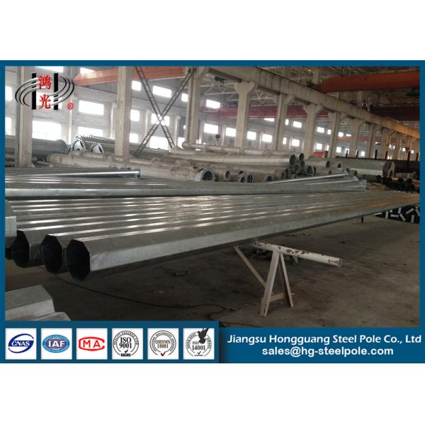 Quality 69KV 35FT HDG Octagonall Electric Power Pole Hot Roll Steel Q235 , Q345 for sale
