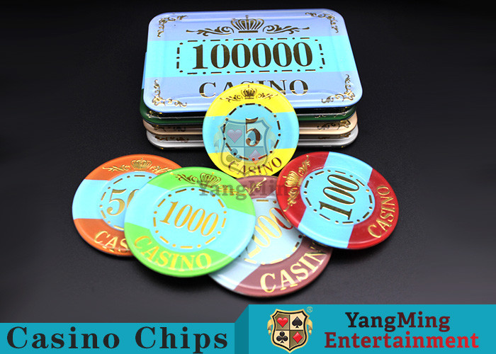 China Customizable Casino Poker Chips of Crown Bronzing Rectangular / Round Shape factory