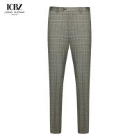 China Simple Slim Fit Trousers for Men 100% Wool Knitted Zipper Fly Business Office Pants factory