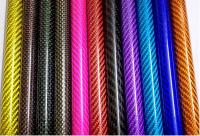 China 100% Real Custom Carbon Fiber Parts Tube Plain / Twill Weave With Different Colors factory