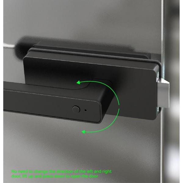 Quality Smart Biometric Fingerprint Glass Door Lock Semi Auto Tuya App Wireless Control for sale