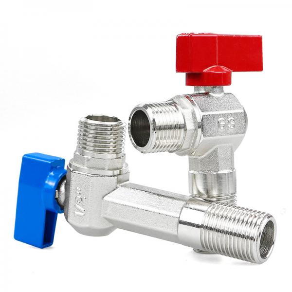 Quality OEM Brass Water Angle Valve / Check Valve With Red Handle for sale