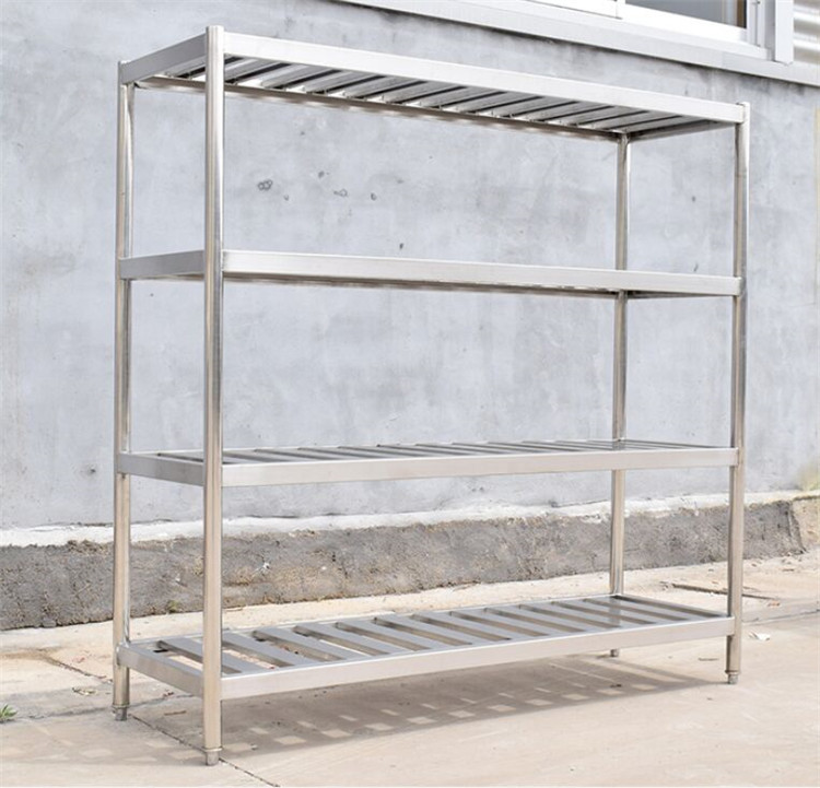 China Disassembly 4 Tiers Stainless Steel Display Racks , Polished Storage Baker Rack Shelving factory