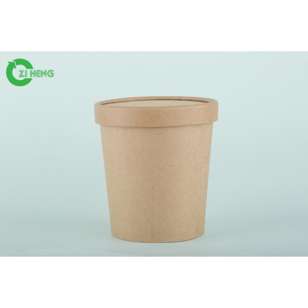 Quality Non Toxic Salad / Yogurt Kraft Paper Cups 780ml For Taking Out Single Wall for sale