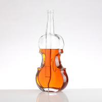 China Brandy Tequila Gin Glass Bottle in Violin Shape with Screw Cap Cork and 30ml Capacity factory