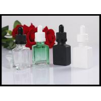 China 15ml Square Glass Olive Oil Bottle , Liquid Glass Bottles With Dropper Caps factory