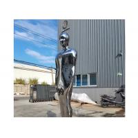 China Mirror Polished SS Life Size Abstract Human Figure Sculptures for sale