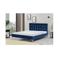 Quality Wood Slat Full Size Crushed Velvet Fabric Bed Furniture for sale