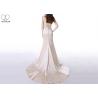 China Champagne Satin Mermaid Bridal Gowns , Attractive Sling Backless Wedding Gown factory