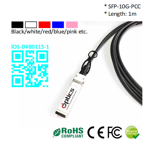 China SFP-10G-DAC1M 10G SFP+ to SFP+ DAC(Direct Attach Cable) Cables (Passive) 1M	10G SFP+ DAC PCC factory