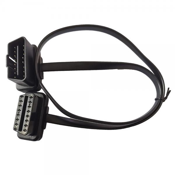 Quality Flat 100cm OBD2 OBD Extender Cable Male To Female For Automotive Industries for sale